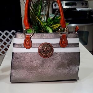 Michael Kors Gray and Brown Women's Bag